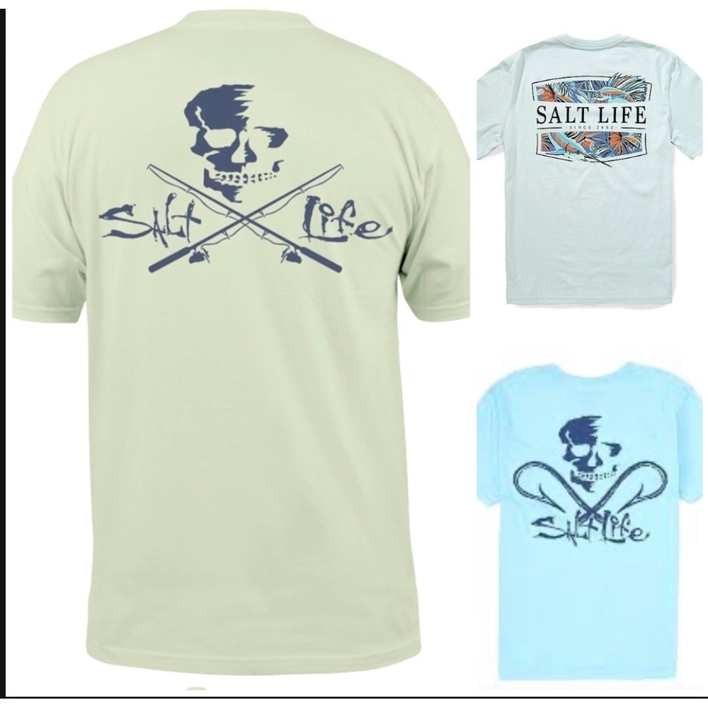 Salt Life Men Bundle 3 T-Shirts Live Salty Size Medium NEW
